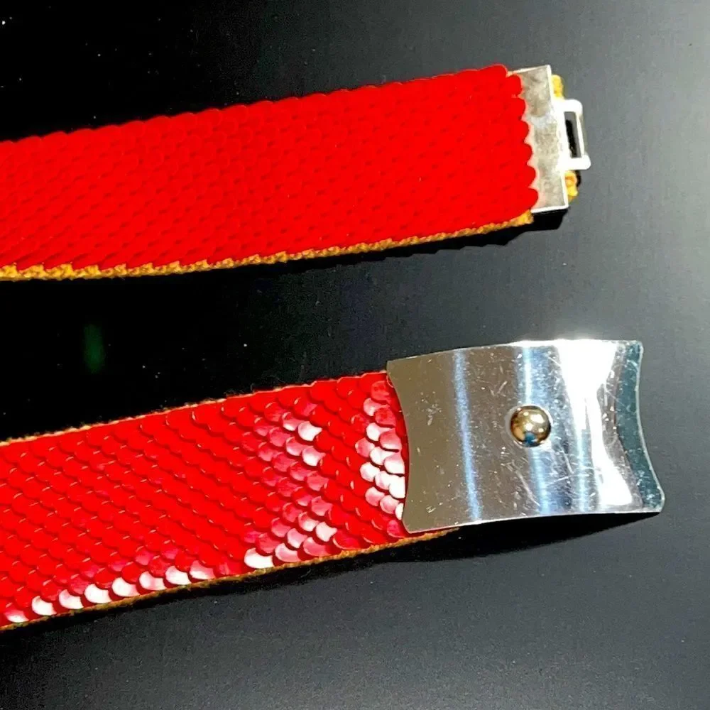 Vintage Red Stretchy Belt.
